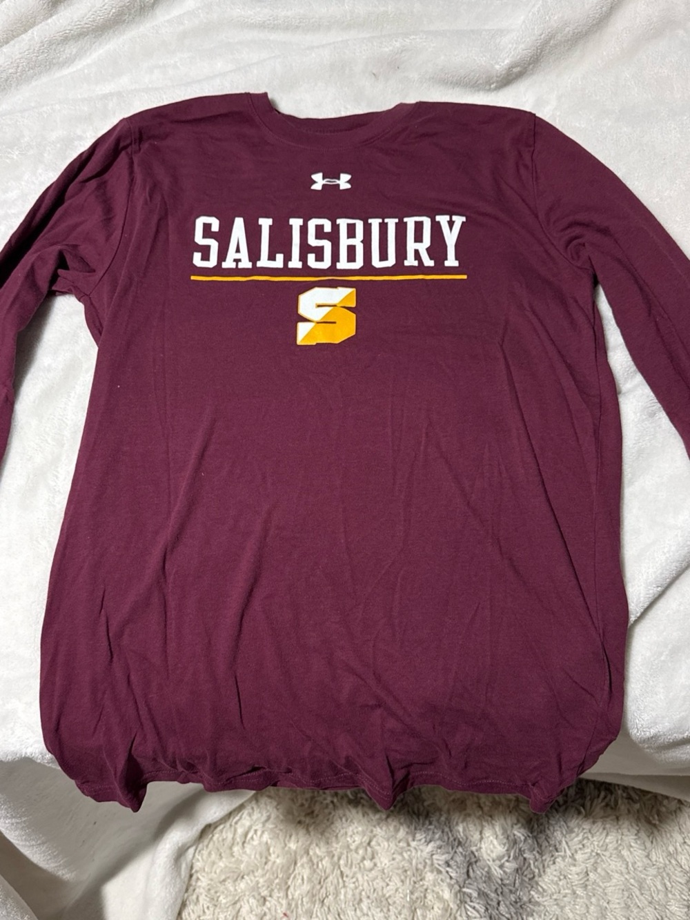 Under Armour Salisbury Long Sleeve Tee - Maroon with Gold Accent